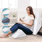 STARRY EUCALYPT Wedge Pillow Memory Foam Bedding Pillow 2 Pcs Triangle Cool Gel Back Support Cushions Top for Leg Rest Lift Sleep TV Watching Reading