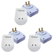 3x Tosca Japan OB Portable Compact Travel Power Adapter Converter Plug White