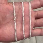 2.5mm 22" SOLID Franco 925 Silver Chain Necklace Diamond Cut ITALY