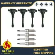 4 Ignition Coil + 4 Spark Plug For Nissan Altima Cube Rogue Infiniti FX50 (for: Nissan)