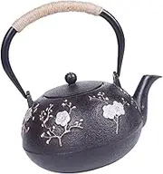 CONGARTENO Retro Cast Iron Teapot with Infuser Vintage Tea Pot for Home and Office Use Heat Retaining Kettle Tea Lovers Japanese Style Teaware