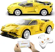 Technic RC Car Building Set, Two Modes of Control Race Car, Yellow STEM Sports Model Car Kits Toys Gifts for Boys Kids Age 8-12(289 pcs)