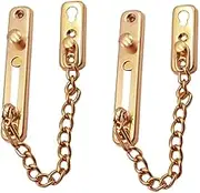 Security Door Lock Latch Stainless Steel Anti Theft Lock Easy to Press Door Chain 2 Pack for Home Security