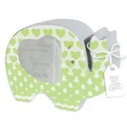 Grow In Grace Elephant Baby Bank, 4 inches, Green and White