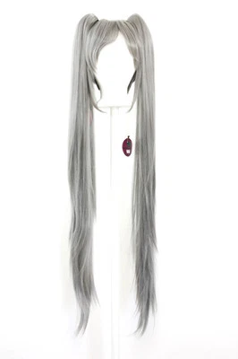 40'' Wavy Pig Tails + Base Slate Gray Synthetic Cosplay Wig NEW