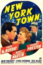 New York Town poster Fred MacMurray Mary Martin Robert Preston 1941 Old Photo