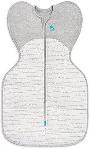 Love To Dream Swaddle Up Warm, Small (3.5-6kg), Built-in Quilt for Cool Room Temperatures (16-20°C), 2.5 TOG, Arms Up Position, Twin Zipper for Easy Nappy Changes, White
