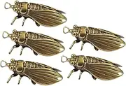 [OSALADI] 2sets Unique Keychain Decor Brass Car Adornment Perfect for Car Dashboard 5pcs*2