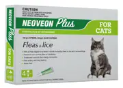 Neoveon Plus Green 4 Pack for Cats Flea Control Treatment