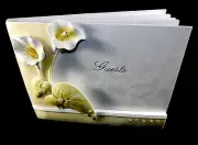 Keepsake Guest Book, "Elegant Lily" Polyresin Cover, 1000 Name Entries, #SL1739
