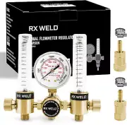 RX WELD Dual Output Argon Regulator Flow Meter Mig Tig 0-60CFH CGA580 Inlet 5/"8