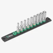 Wera 005410 Metric 1/4" Drive Deep Socket Set with Magnetic Holder, 9 Pieces