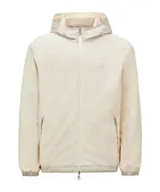 Reversible Fleece Zip-Up Hoodie XL,M light beige