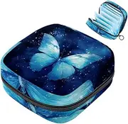 Period Bag,Sanitary Napkin Storage Bag,West Star Galaxy Space Butterfly,Tampon Bag for Purse