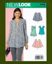 Loose Fit Top & Tunic Sewing Pattern, Sleeve Variations (8-20) New Look 6414