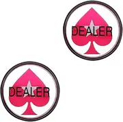 Generic Game Token Holders 2pcs Dealer Press Card Dealer Puck Buttons Game Chips Poker Chips for Poker Games Dealer Button Poker Chip Holder Small Double-Sided Poker Chips Poker Accessories Acrylic