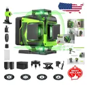 16-Line Green Laser Level 360 Self-Leveling with Remote Control & Batteries