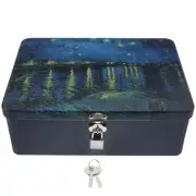 Tinplate Container Jewelry Storage Box with Lock Crate Document