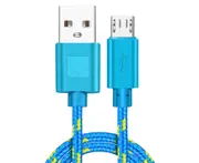 Centaurus 200cm Portable Lightweight Fast Charging Micro USB Line Colored Braid Data Cable-Blue 2M