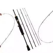 1.65/1.8m 2tops Spinning Casting Carbon Fiber 4 Sections Light Lure Fishing Rod