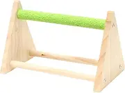 Bird Play Stand,Wood Bird Playground - Triangle Parrot Perch Playground for Parakeet Canary Cockatiel Finch Cage Activity Center