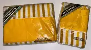 Tastemaker 70s Vtg gold white stripped 1 Full Flat Sheet 2 matching pillow case