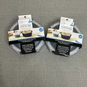 Mainstays 2 PK Blue Collapsible Silicone Round Food Storage Containers Set of 2