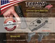 Techna Smith & Wesson SHIELD .45ACP CLIP IWB EDC AMBI SH45BA FAST SHIP