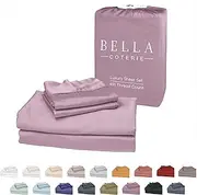 Bella Coterie Luxury Bamboo Viscose Queen Size Sheet Set | 100% Organically Grown | Ultra Soft | Cooling for Hot Sleepers | 18" Deep Pocket [Lilac]