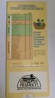 VINTAGE ACME PHARMACY LOWERING YOUR CHOLESTEROL GUIDE SLIDE CARD