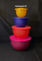 ✅ Brand New Tupperware Impressions Classic Bowls Set Of Four~MULTICOLOR*