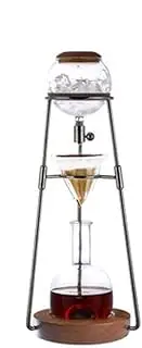 Smoothly Drip Iced Coffee Maker with Adjustable Water Flow, Iced Coffee Maker in Stainless Steel and High Borosilicate Glass Coffee Pots