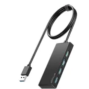 USB Hub, Multiport USB Splitter Adapter, 2ft Cable USB 3.0 Hub, USB Extender