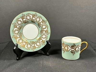 Aynsley demitasse cup and saucer in sage green #1215 English Bone China