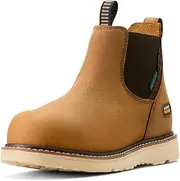 [ARIAT] Women's Rebar Wedge Chelsea Waterproof Composite Toe Work Boot Western, Aged Honey, 10.5