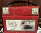 Queen Size Bedsheets Hotel Bamboo & Aloe Vera Red Color 6pc-Stays Cool & Soft