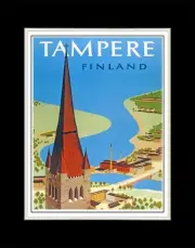 1956 Tampere, Finland - Matted for 11x14 Frame