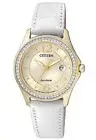 Citizen Eco-Drive Crystal Bezel Leather Strap Ladies Watch FE1142-05P