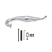 Metal Side Exhaust Pipe Kit Siver For 1/5 Hpi ROVAN King Motor Baja 5b SS Rc