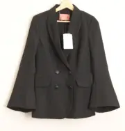 *New* RODEO SHOW Size 8 Mischa Black Crepe Double Breasted JACKET Bell Sleeves