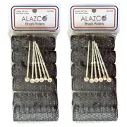 12 Pc Vintage Style Hair Rollers BRUSH ROLLERS & 12 PINS - Mesh Hair