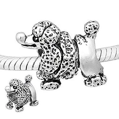Poodle Dog Charm for European Snake Chain Charm Bracelet