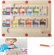 FeBohao Magnetic Color and Number Maze Board,Color Sorting Toys Trains for Kids,Wooden Montessori Fine Motor Skills Toys,Preschool Learning Activities Classroom