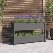 Raised Garden Bed, Elevated Planter Box Plant Container Grey 112x25x66 cm Solid Wood Pine