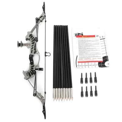 16.4inch Archery Mini Compound Bow Kit 16lbs Bow and Arrows Set Shooting Target