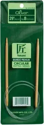 Clover Takumi Bamboo Circular 29-Inch Knitting Needles, Size 5
