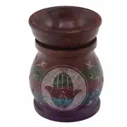 Soapstone Oil Burner 10cm Hamsa Five Colours Oil Burner