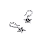 Sterling Silver Happy Star Hook Hypoallergenic Earrings
