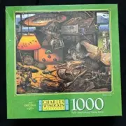 NEW Charles WYSOCKI 1000 pc JIGSAW PUZZLE REEL DREAMS 1997 America Fishing Cat