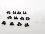 12 pair VTG Zims 9mm Round Black Flat Domed Plastic Safety Eyes Craft Doll